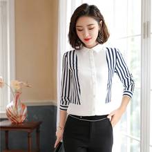 New 2020 Fashion Women Blouses & Shirts White Long Sleeve Office Ladies Tops Female Clothes OL Styles 2024 - buy cheap