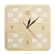 Relógio de parede moderno e silencioso, relógio de parede em madeira minimalista, movimento rústico, casa de campo, decoração 2024 - compre barato