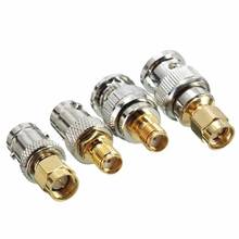 4pcs BNC Male Plug To SMA Female Jack Straight RF Connector Adapter 2024 - buy cheap