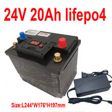 GTK 24v 20Ah lifepo4 lithium battery pack BMS 8S 25.6V deep cycle for 600w scooter WheelChair portable power light + 5A charger 2024 - buy cheap