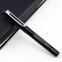 Caneta esferográfica luxuosa de metal com rolo, recarga 0.5 preta, caneta esferográfica com design exclusivo, escritório, negócios, suprimentos, preta 2024 - compre barato