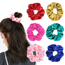 New Bright Color Hair Scrunchies Women Vintage Silky Scrunchie Elastic Hair Bands Girls Headwear Donut Grip Loop Ponytail Holder 2024 - buy cheap