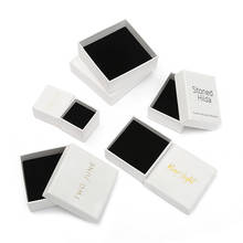 Wholesale 100pcs/lot Black White Paper Jewelry Boxes Custom Jewelry Packaging With Logo Personalized Ring Box 2024 - buy cheap