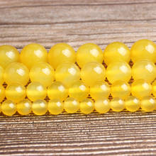 Lan Li fashion natural Jewelry Yellow agates loose beads 6/8/10mm DIY woman bracelet necklace ear stud accessories 2024 - buy cheap