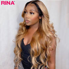 Rina Wig Blonde Ombre Lace Front Wig Pre Plucked Body Wave Human Hair Wig Transparent Lace 30inch Brazilian Hair For Black Women 2024 - buy cheap