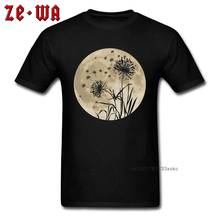 Camisetas de algodón puro para hombre, ropa con estampado de dientes de la luz de la Luna, cuello redondo, 3D 2024 - compra barato