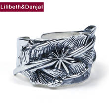 Indian Style Star Feather Pure 925 Sterling Silver Gift Men Women Adjustable Couple Ring Jewelry 2020 Undefined Free Shipping R3 2024 - buy cheap