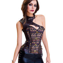 Steampunk Bustier Sexy Vintage Corset Top Overbust Leather Corselet Steel Bone Waist Trainer Slimming Sheath Belly Women Lace Up 2024 - buy cheap
