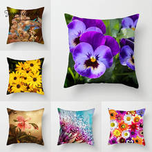 Fuwatacchi Chrysanthemum Flower Cushion Covers Plum Blossom Lavender Pillow Cover Home Sofa Chair Floral Decorative Pillow cases 2024 - buy cheap