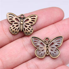Wysiwyg 10 pçs 25x18mm borboleta pingentes para fazer jóias borboleta charme antigo prata cor ouro borboleta charme 2024 - compre barato