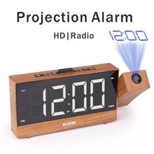 Projection Radio Alarm Clock Led Table Clock Alarm Clock Digital Clock Bedside Electronic Desktop Clock with FM Radio Projection 2024 - buy cheap