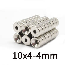 100/200/300 pcs 10x4-4mm Stong Permanent NdFeB Strong Magnets 10x4 mm Hole 4 mm Round Countersunk Neodymium Magnetic Magnet 2024 - buy cheap