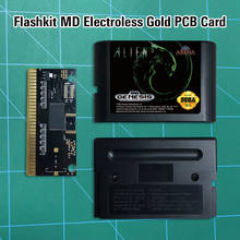 Alien 3 - Flashkit MD tarjeta PCB dorada sin electrodos cartucho de juegos MD de 16 bits para consola MegaDrive Genesis 2024 - compra barato