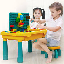 QWZ New Kids Activity Table Big Building Blocks Compatible Dupoled Educational Children Table Large Block Toys For Girl Boy 2024 - buy cheap