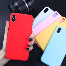 Funda de silicona suave para iPhone, funda trasera bonita de Color caramelo para iphone X, XR, XS Max, 6, 6S, 7, 8 Plus, 11, 12 Pro, Max, SE 2020 2024 - compra barato