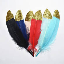 10Pcs Spray Gold Silver Goose Feathers 15-20cm6-8" Gold Feathers for Crafts Pheasant Feathers Top Plumas Carnaval Decor Plume 2024 - buy cheap