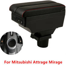 Apoio de braço para mitsubishi attrage mirage, dupla camada com interface usb 2024 - compre barato