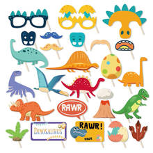 RAWR Theme Party Decorations Baby Shower DIY Photobooth Props Kids Happy Birthday Cartoon Dinosaur Photobooth Props Party Favors 2024 - buy cheap