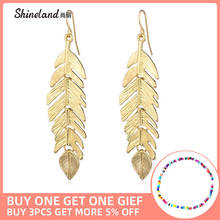 Shineland Trendy Leaf Vintage Drop Dangle Earrings For Women Gold Color Leaves Fashion Jewelry Brincos Pendientes Gifts 2021 2024 - buy cheap