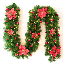 Guirnalda de chimenea de Navidad Artificial, ornamento para árbol, decoraciones colgantes de lujo, conjunto de guirnaldas de caña de Navidad, 2,7 m/9 pies 2024 - compra barato