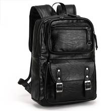 PU Leather Backpack Men Laptop Back pack Male 14 15 15.6 inch Big Travel Black Back pack Bags 2024 - buy cheap