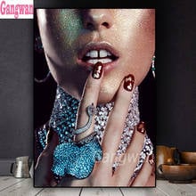 5d home decoration diamond painting Shiny beauty with nails full drill square round diamond embroidery diamond art cross stitch 2024 - buy cheap