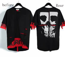 Camiseta de manga curta com capuz hip hop super fire ribbon estudantes moda falso de duas peças rua bf solto cinco manga 2024 - compre barato