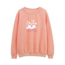 Harajuku Cute Dog Shiba Inu Print Hoodies Women's Sweatshirts Korean Clothes Kawaii Sweatshirt Casual Cotton Loose Pullovers Top 2024 - buy cheap