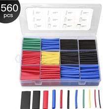 Heat Shrink Tube Kit 300/560/750Pcs Insulation Sleeving Thermal Casing Car Electrical Cable Shrink Tube Kit with Plastic Case 2024 - buy cheap