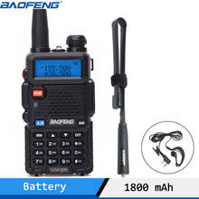 Baofeng-walkie-talkie, 1800/3800mah, 5w, vhf, uhf, uv5r, portátil, rádio, uv, 5r, cb, com antena tática 2024 - compre barato