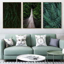 Pintura decorativa sin marco para sala de estar, carteles de paisaje de plantas de jardín verde, pintura de letras simples, lienzo para el hogar 2024 - compra barato