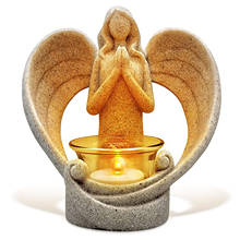 Castiçal de anjo amada com estátua, suporte de vela, decoração para casa, escritório, presente de aniversário 2024 - compre barato