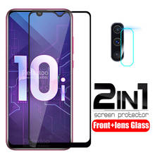 Vidro temperado 2 em 1 para huawei honor 10i 6.2 polegadas, protetor de tela para honor 10i honer 10 i, película protetora para lente da câmera