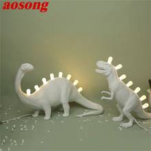 AOSONG-Lámparas de mesa LED de resina, decoración de dinosaurios de dibujos animados, contemporáneo, luz de escritorio para el hogar 2024 - compra barato