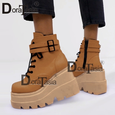 Doratasia Brand New Women S Ankle Boots Lady High Platform Shoes Woman Autumn Wedges High Heels Boots Women Big Size 35 43 Buy Cheap In An Online Store With Delivery Price Comparison