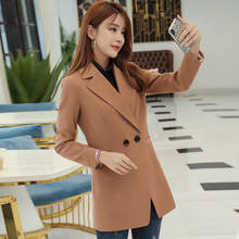 Izicfly-casaco longo de outono e inverno feminino, estilo novo, elegante, slim, profissional, negócios, escritório, blazers, novo estilo 2024 - compre barato
