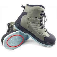 Ботинки для рыбалки нахлыстом, охотничьи ботинки для восхождения, фетровая нескользящая подошва с гвоздями, ботинки на шнуровке цвета хаки, FMD1 2024 - купить недорого