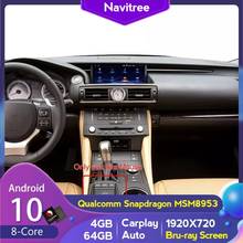 Rádio player android 10 para carro, 4 + 64g, 1920x720, para lexus rc is 200 250 300 350 t 200 h, suporte gps, wi-fi, câmera carplay, dvr, bt 2024 - compre barato