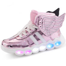 Zapatos luminosos de algodón para niño y niña, zapatillas deportivas brillantes con luces LED, calzado para niño 2024 - compra barato