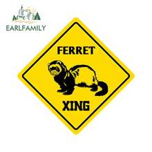 EARLFAMILY 13cm x 13cm for Ferret Crossing Sign Funny Car Stickers RV VAN DIY Fine Decal Vinyl JDM Bumper Trunk Truck Graphics 2024 - buy cheap