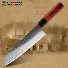 XITUO-cuchillo de Chef Santoku Kiritsuke, utensilio de cocina de tres capas, de acero compuesto, forjado a mano, afilado 2024 - compra barato