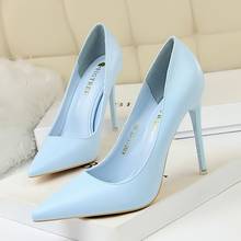 2021 autumn new simple women's singles shoes stiletto high heels shallow mouth pointed sexy large size party dress wedding shoes 2024 - buy cheap