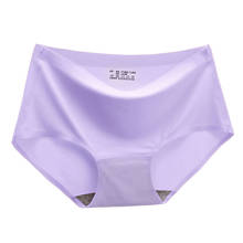 Women's underwear seamless plus size ice silk female panties middle waist light briefs ladies lingerie comfortable high quality 2024 - buy cheap