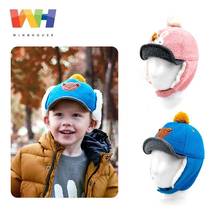 South Korea Winghouse Children Cap Boy Girl Cartoon Bear Rabbit Hat Winter Warm Ushanka Fleece Earflap Cap With Sticking Ears 2024 - buy cheap
