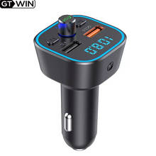 Gtwin 2021 novo display carregador de telefone t35 cigarros carro mais leve bluetooth mp3 player música fm transmissor qc3.0 carregador rápido 2024 - compre barato