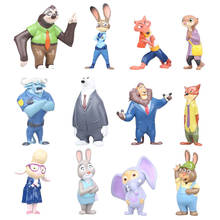 Bonecos colecionáveis da disney, bonecos de 4 a 8cm, 12 espaços, filme zootopia, nike fox, coelho, brinquedos de pvc, bonecos de coleção, presentes para crianças 2024 - compre barato