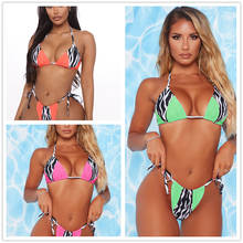 Sexy Brazilian Push Up Bikinis Women Triangle Swimwear Tied String Bandage Bikini Set Patchwork Bathing Suits Beach Wear Biquini 2024 - купить недорого