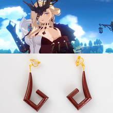 Genshin Impact La Signora Cosplay Earrings Anime Red Ear Ring Ear Clip Fashion Pendant Halloween Cosplay Costume Accessories 2024 - buy cheap