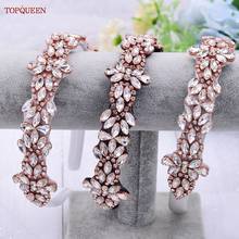 TOPQUEEN S429-D Luxury Rose Gold Rhinestone Headband Wedding Accessories Bridal Tiara Headpieces Diamond  Baroque Hair Band 2024 - buy cheap