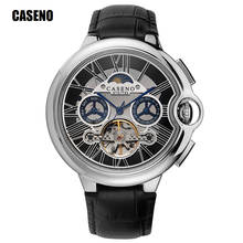 Tourbillon Mens Watch Top Brand Luxury Belt Watch Men Automatic Mechanical Wristwatch Skeleton Sport Male Clocks relogio CASENO 2024 - buy cheap